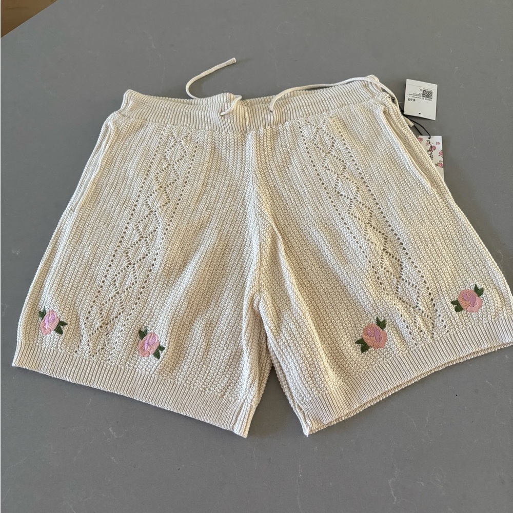 Betsy Johnson x forever 21 Knit Shorts with Floral Embroidery
